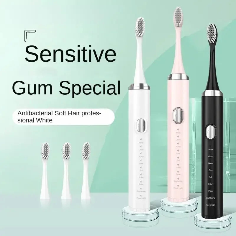 Electric Toothbrush with 4 Brush Heads Powerful Rechargeable